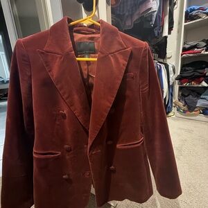 Banana Republic Rich Burgundy Velvet Blazer